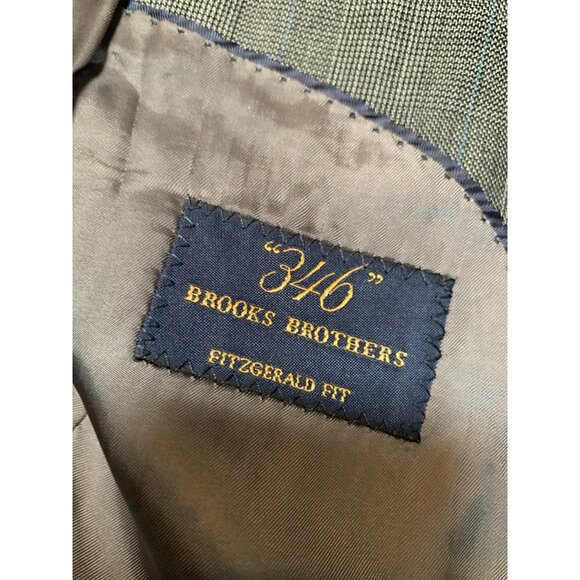 Brooks Brothers Men’s 36R Fitzgerald Wool Unlined Sportcoat Gray Blue Plaid Two - Picture 7 of 8